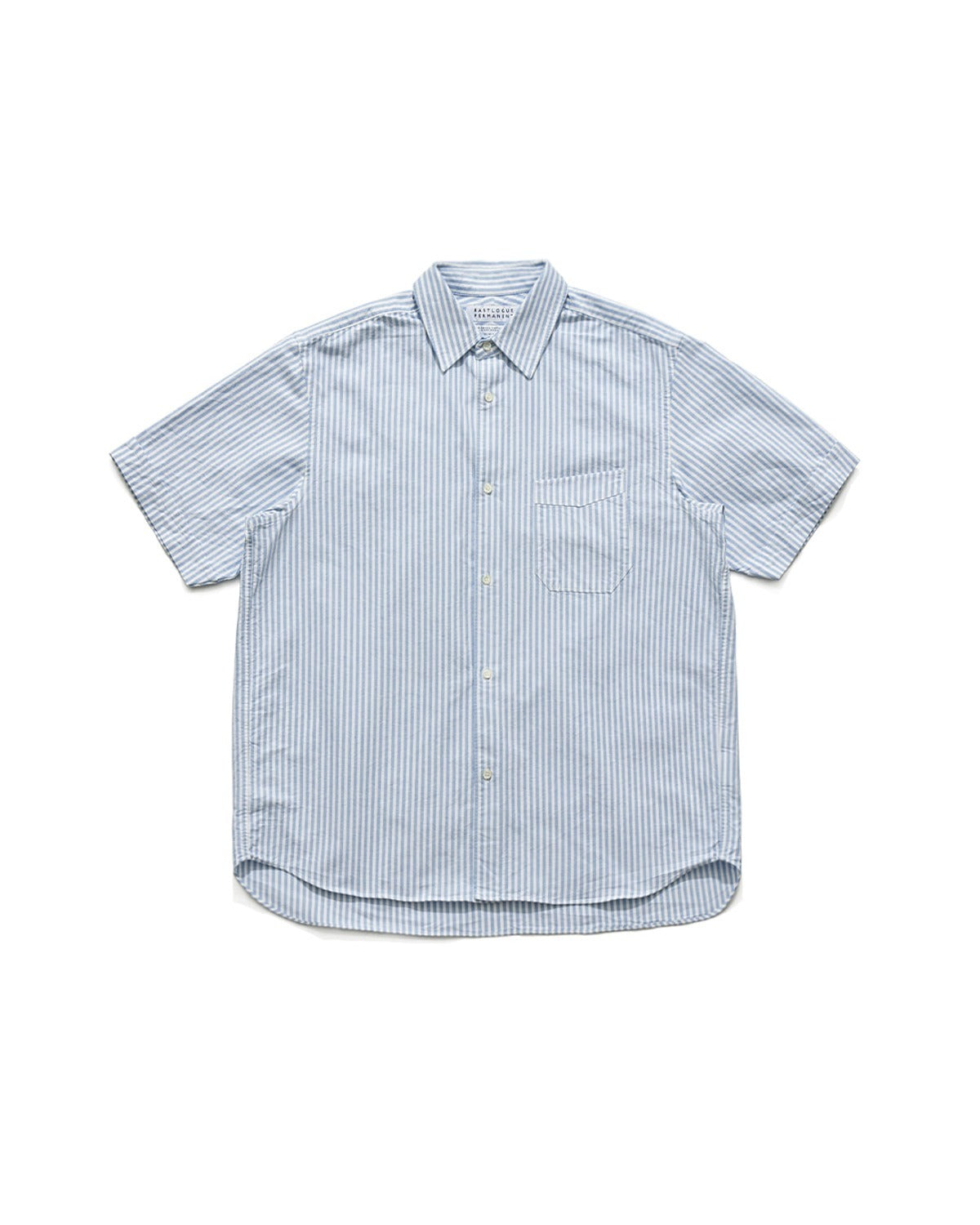 REGULAR HALF SHIRT / BLUE STRIPE OXFORD