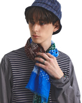 Silk Scarf Green Brown Blue