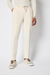 Pantalone ED tinto capo bianco avorio