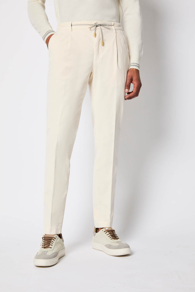 Pantalone ED tinto capo bianco avorio