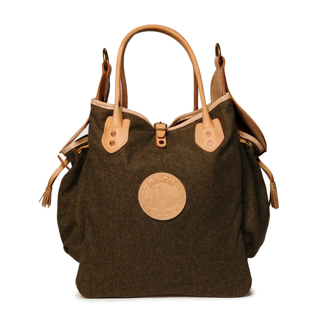 Wool Portrait Tote with Strap - Mil Spec Olive — YUKETEN