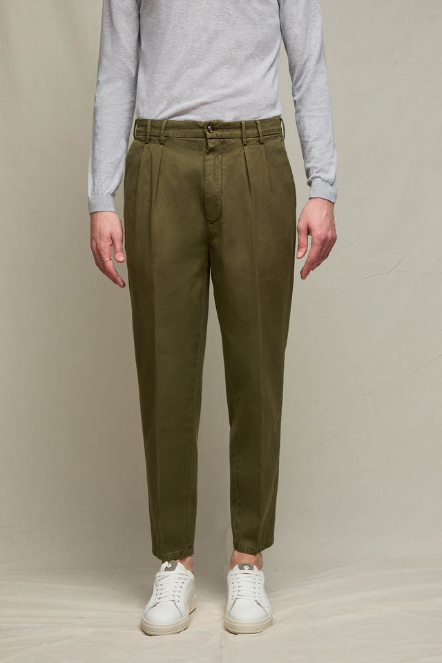Pantalone CHARLIE tinto capo verde safari