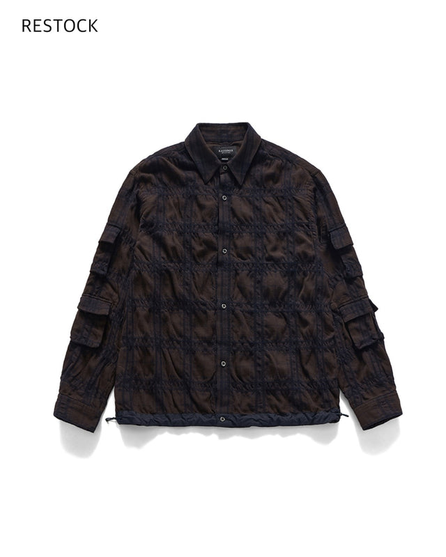 MAGAZINE POUCH SHIRTS / BROWN NAVY CHECK
