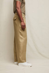 Pantalone MARK in 100% lino beige sabbia