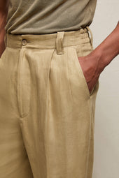 Pantalone MARK in 100% lino beige sabbia