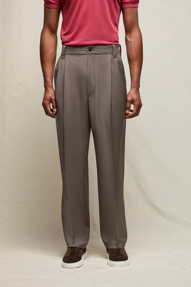 Pantalone MARK in lana marrone taupe