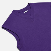 Purple Fine Merino V Neck Vest