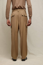 Pantalone MATTHEW in lana beige tabacco