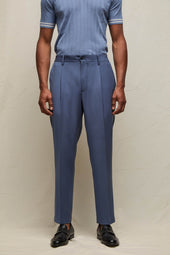 Pantalone WILSON in lana blu fumo