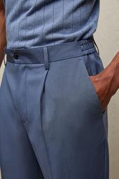 Pantalone WILSON in lana blu fumo