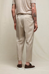 Pantalone Clarence in lana sabbia