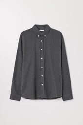 Charcoal Melange Flannel Shirt | Organic Cotton Twill | Asket
