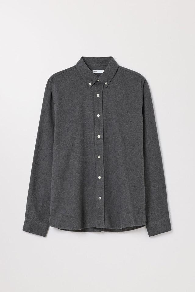Charcoal Melange Flannel Shirt | Organic Cotton Twill | Asket
