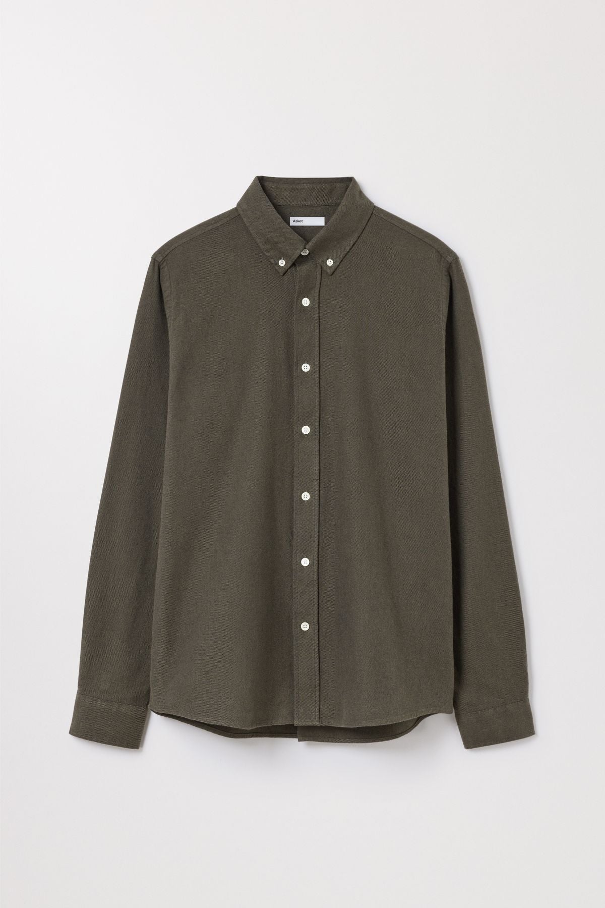 Green Flannel Shirt Organic Cotton Twill Asket