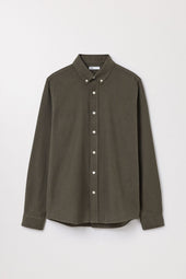 Green Flannel Shirt Organic Cotton Twill Asket