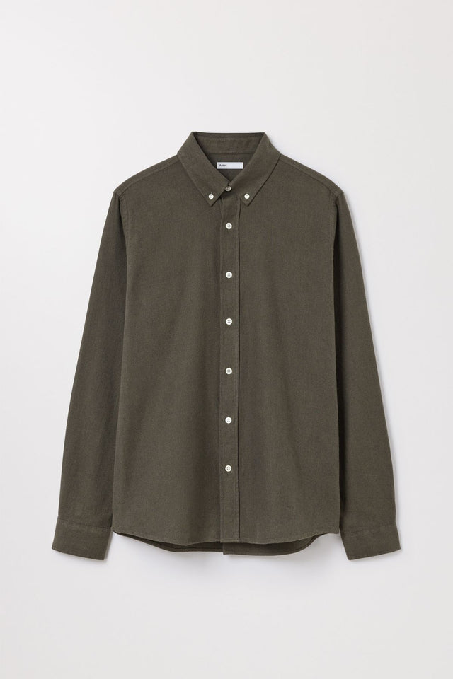 Green Flannel Shirt Organic Cotton Twill Asket
