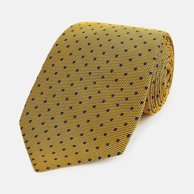 Purple and yellow Micro Dot Silk Tie