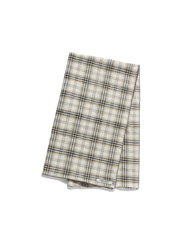 PATTERN SCARF / BEIGE & BLACK CHECK