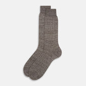 Coffee Linen Mid Length Socks