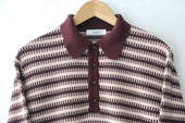 Fujito Knit Polo Sweater Pink Mosaic Navy Mosaic Directors Web Shop Powered By Base