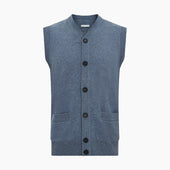 Melange Cashmere Sleeveless Cardigan