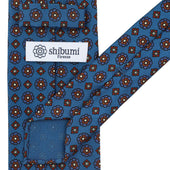 Floral Printed Silk Tie Air Force Hand Rolled