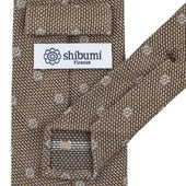 Floral Cashmere Silk Grenadine Tie Beige Hand Rolled