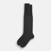 Brown Dash Striped Long Socks