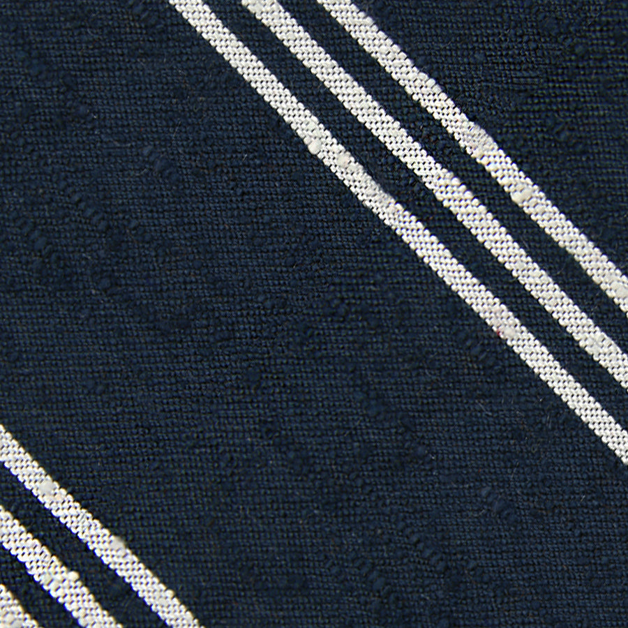 Triple Stripe Shantung Bespoke Tie Navy