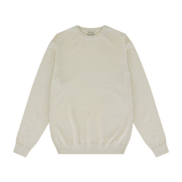 Wool soft crewneck sweater (Ivory)