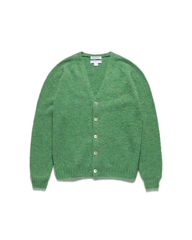SHAGGY SHORTER LENTH V NECK CARDIGAN / MINT LA