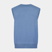 Pale Merino V Neck Sleeveless Cardigan