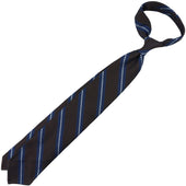 Striped Grossa Grenadine Silk Tie Chocolate Sky