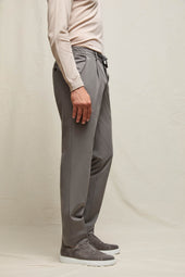 Pantalone ED tessuto tecnico grigio perla
