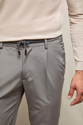 Pantalone ED tessuto tecnico grigio perla