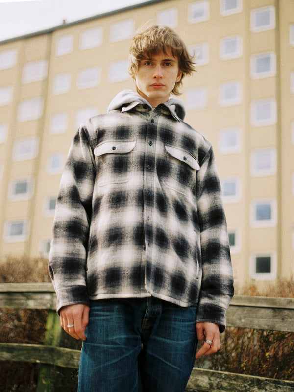 Glenn Padded Shadow Check Shirt Black