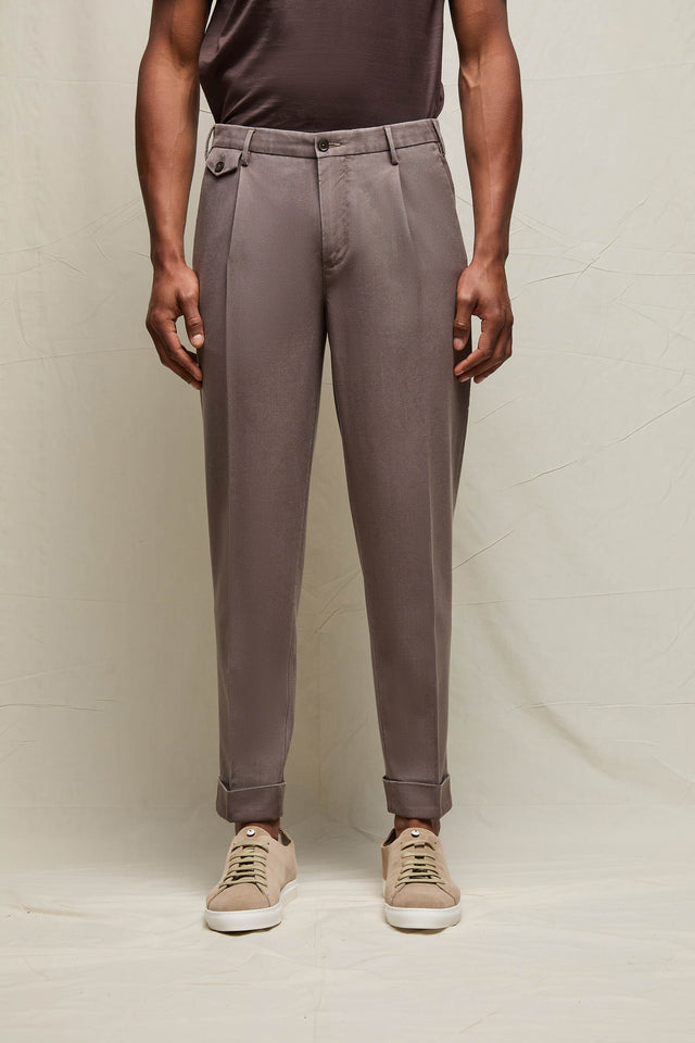 Pantalone MILES tinto capo marrone taupe