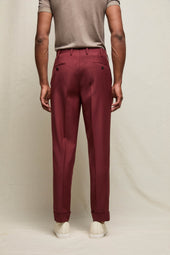 Pantalone MILES in lana vergine bordeaux