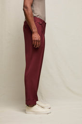 Pantalone MILES in lana vergine bordeaux