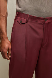 Pantalone MILES in lana vergine bordeaux