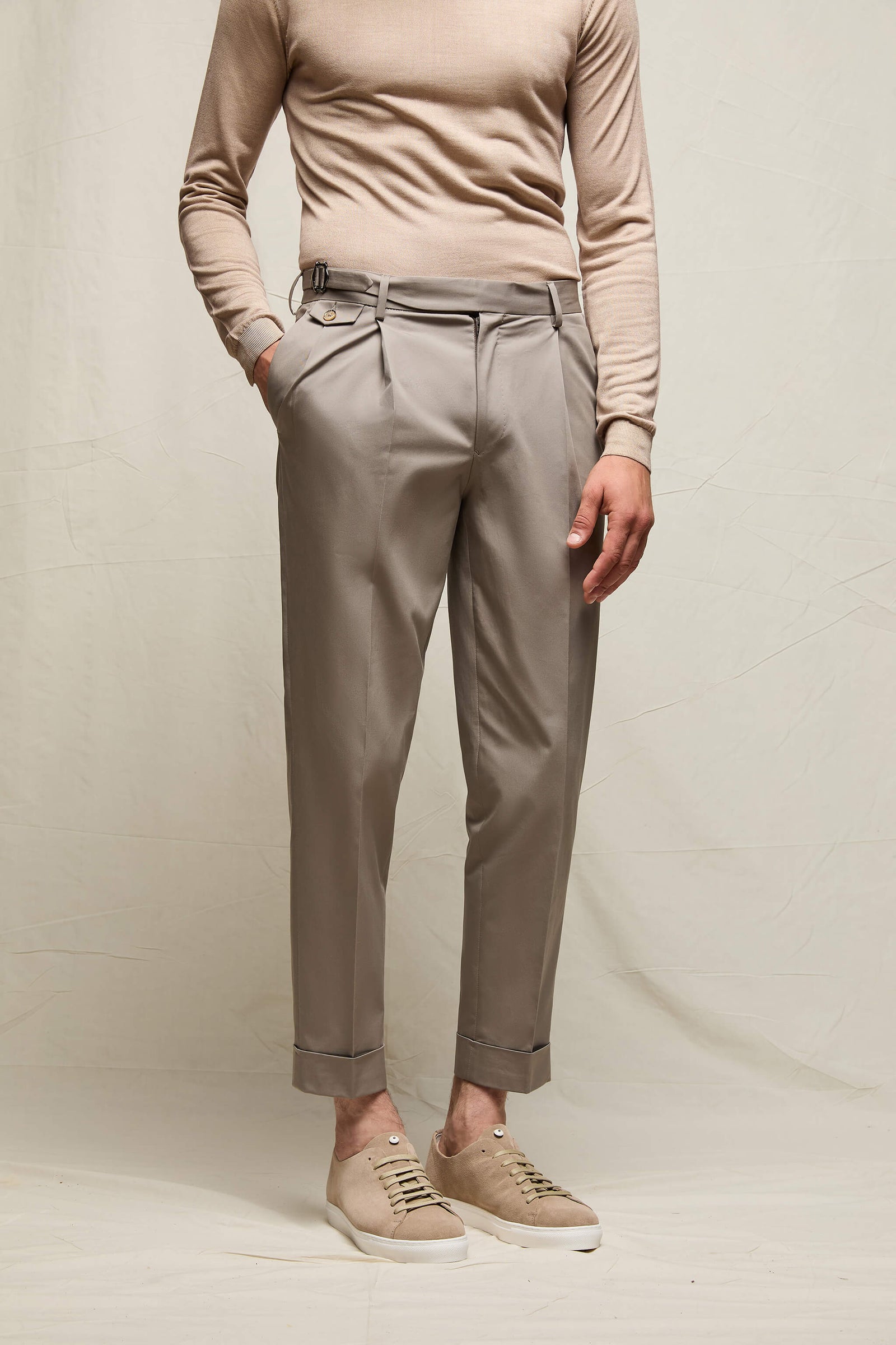 Pantalone Herbie In Cotone Grigio Tortora