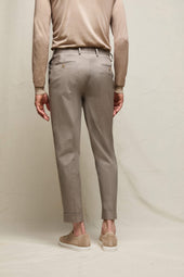 Pantalone HERBIE in cotone grigio tortora