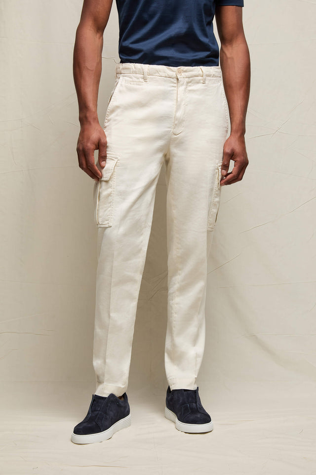 Pantalone CARGO tinto capo avorio