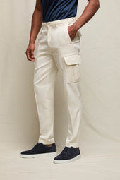 Pantalone CARGO tinto capo avorio