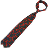 Paisley Printed Wool Challis Tie Cherry Hand Rolled