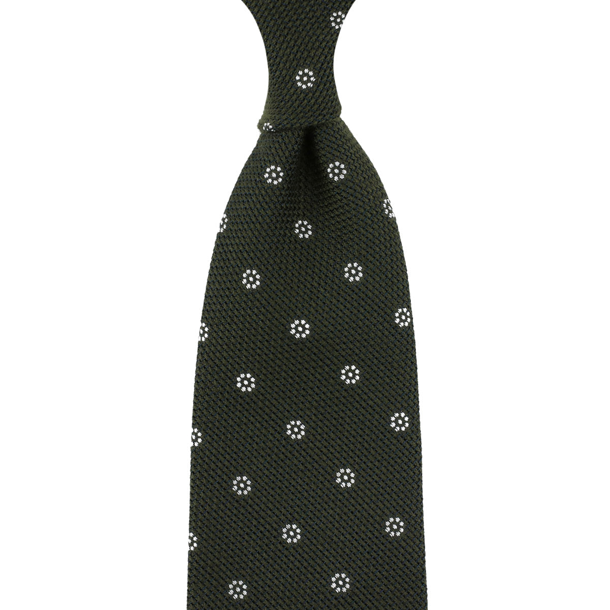 Floral Cashmere Silk Grenadine Tie Dark Hand Rolled