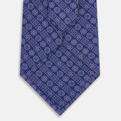 Azzurro Floral Tile Pattern Printed Silk Tie