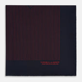 And Red Stripe Silk Pocket Square
