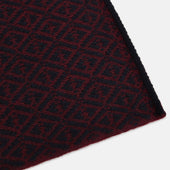 And Burgundy Diamond Patterned Cashmere Knitted Scarf