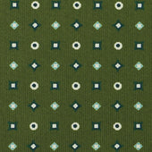 Floral Printed Silk Bespoke Tie - Olive
